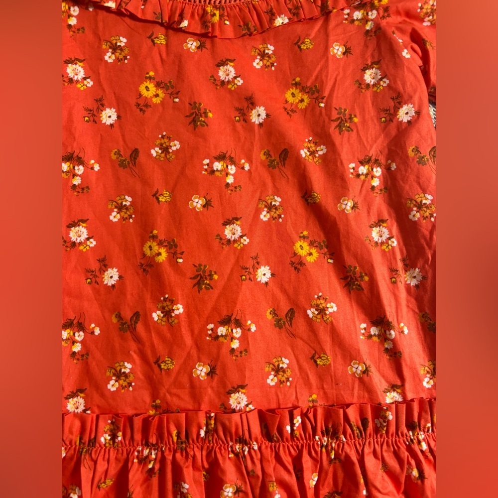 Janie and Jack floral puff sleeve short sleeve dress Blazing Sun Floral - Picture 2 of 5